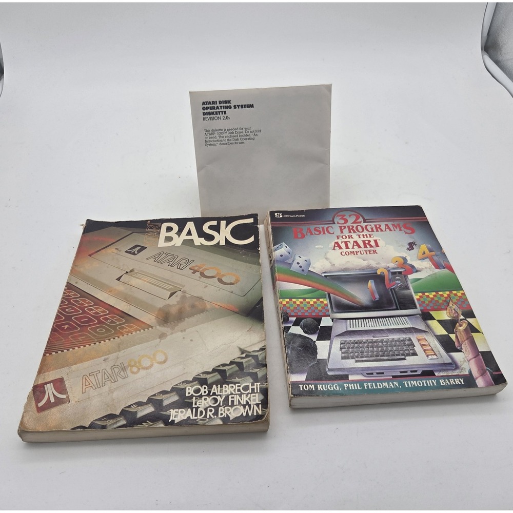 Atari 810/1050Master Diskette Operating System II CX 8104 & Basic Programs Books
